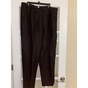Parisian Signature women’s black classic pants business linen blend vintage 16